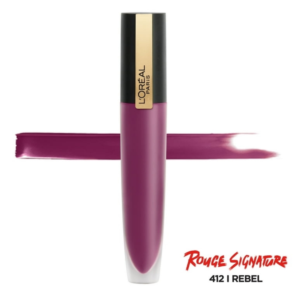 L’Oréal Paris Rouge Signature Matte Finish Lipstick in I Rebel (Purple)